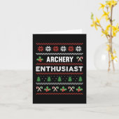 Archery Enthusiast Ugly Christmas Sweater Gift カード (黄色い花)