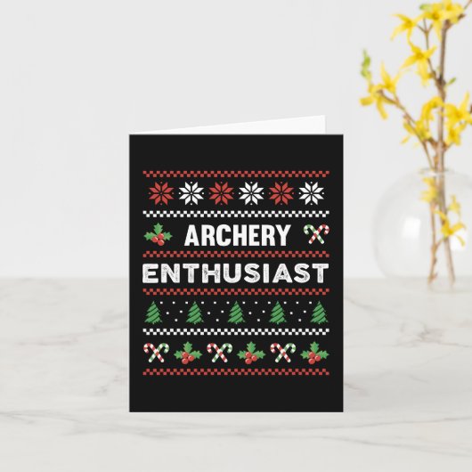 Archery Enthusiast Ugly Christmas Sweater Gift カード (黄色い花)