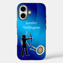 Archery Female Archer Silhouette and Target iPhone 16ケース