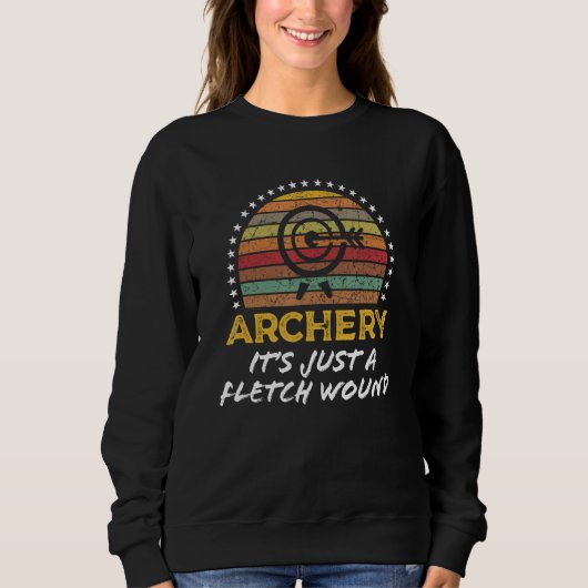 Archery Fletch Wound Joke Retro Vintage Graphic スウェットシャツ (正面)
