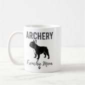 Archery Frenchie Mom Shirt Funny Dog Lover Archery コーヒーマグカップ (左)
