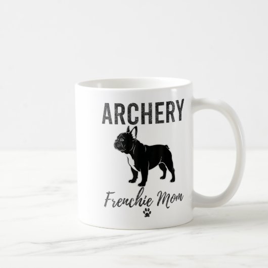 Archery Frenchie Mom Shirt Funny Dog Lover Archery コーヒーマグカップ (右)