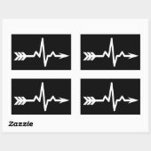 Archery Heartbeat Sports 長方形シール (シート)