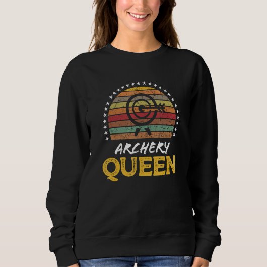 Archery Queen Retro Vintage Graphic スウェットシャツ (正面)