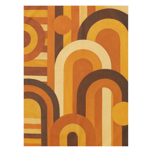 Arches and Sunspots Retro MCM Geometric Design テーブルクロス (正面)