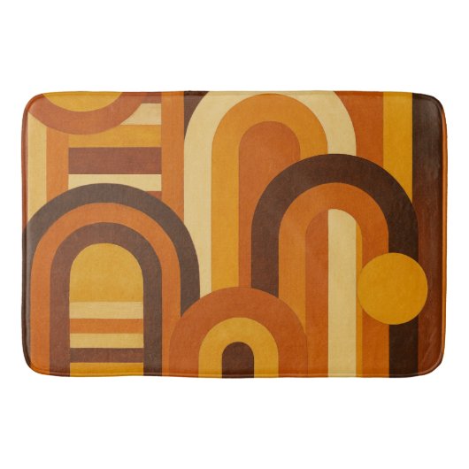 Arches and Sunspots Retro MCM Geometric Design バスマット (正面)