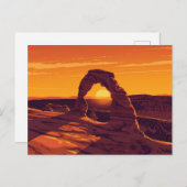 Arches Delicate Arch Sunset Art ポストカード (正面/裏面)