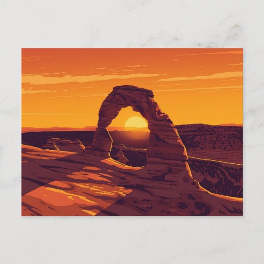Arches Delicate Arch Sunset Art ポストカード (正面)