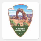 Arches National Park Utah Arrowhead スクエアシール (正面)