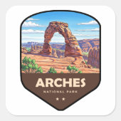 Arches National Park Utah Shield スクエアシール (正面)