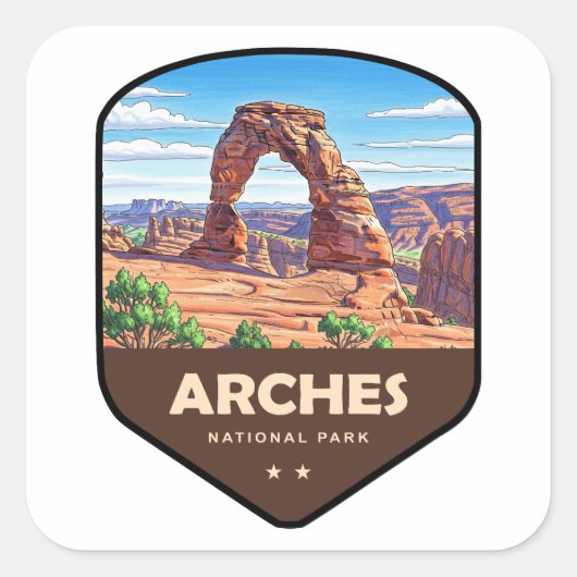 Arches National Park Utah Shield スクエアシール (正面)