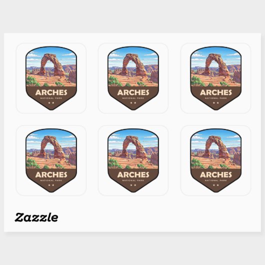Arches National Park Utah Shield スクエアシール (シート)