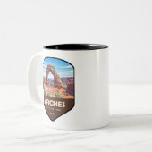 Arches National Park Utah Shield ツートーンマグカップ (正面左)