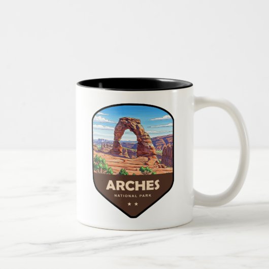 Arches National Park Utah Shield ツートーンマグカップ (右)