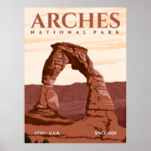 Arches National Park Utah Vintage Desert Landscape ポスター (正面)