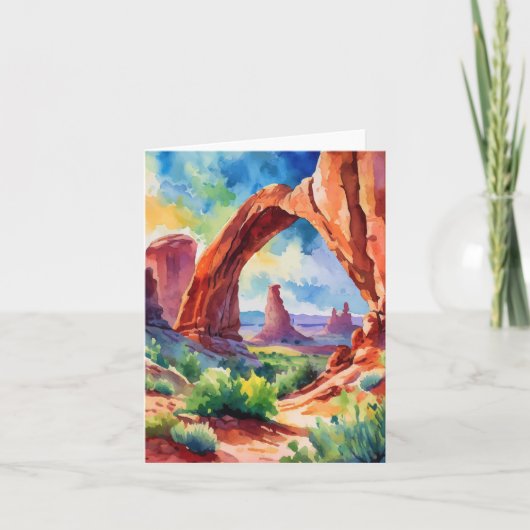 Arches National Park Utah Watercolor カード (正面)