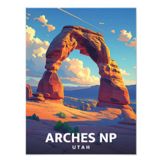 Arches NP Utah - Vintage Poster - Illustration フォトプリント