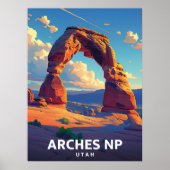 Arches NP - Vintage Travel Illustration ポスター (正面)