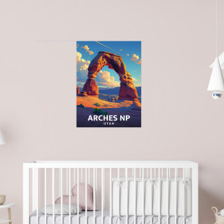 Arches NP - Vintage Travel Illustration ポスター