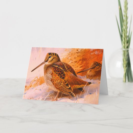 ARCHIBOLD THORBURNの冬のWOODCOCKのメッセージカード ノートカード (正面)