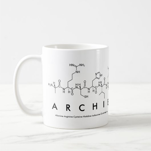 Archieペプチド名mag コーヒーマグカップ (左)