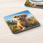 Archie -イエロー・ラブラドール・レトリーバーリトリエバーパピー コースター (左側)