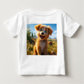 Archie -イエロー・ラブラドール・レトリーバーリトリエバーパピー ベビーTシャツ (裏面)