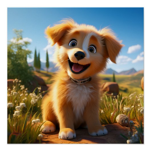 Archie -イエロー・ラブラドール・レトリーバーリトリエバーパピー ポスター (正面)