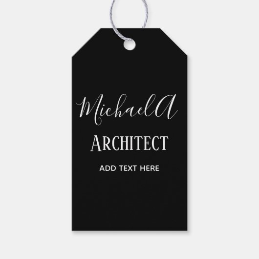 ARCHITECTギフトパーソナライズされたのクラシック白黒 ギフトタグ (正面)