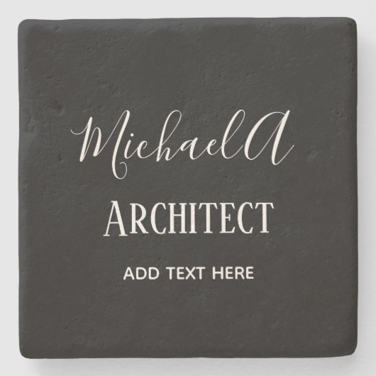 ARCHITECTギフトパーソナライズされたのクラシック白黒 ストーンコースター (正面)