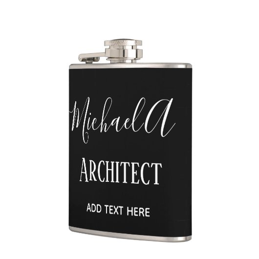 ARCHITECTギフトパーソナライズされたのクラシック白黒 フラスク (左)