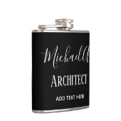 ARCHITECTギフトパーソナライズされたのクラシック白黒 フラスク (右)