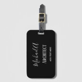 ARCHITECTギフトパーソナライズされたのクラシック白黒 ラゲッジタグ (正面縦)