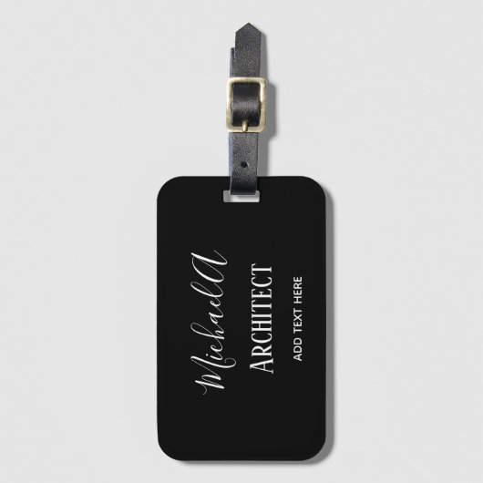 ARCHITECTギフトパーソナライズされたのクラシック白黒 ラゲッジタグ (正面縦)