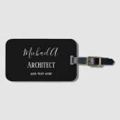 ARCHITECTギフトパーソナライズされたのクラシック白黒 ラゲッジタグ (正面横)