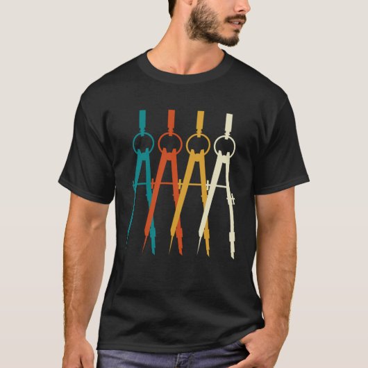 Architectコンパス建築設計図プランアーチ Tシャツ (正面)