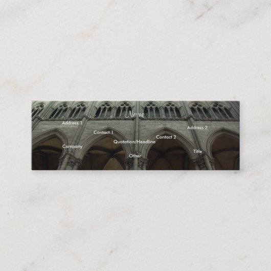 Architectプロファイル・カード – カスタマイズ可能 スキニー名刺 (正面)