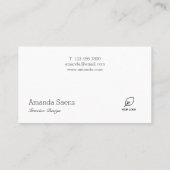 Architectミニマルにロゴを白に追加モダン 名刺 (裏面)