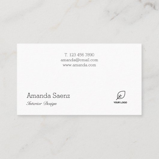 Architectミニマルにロゴを白に追加モダン 名刺 (裏面)