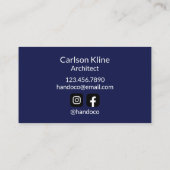 Architectモダンビジはっきりしたネス・カード 名刺 (裏面)