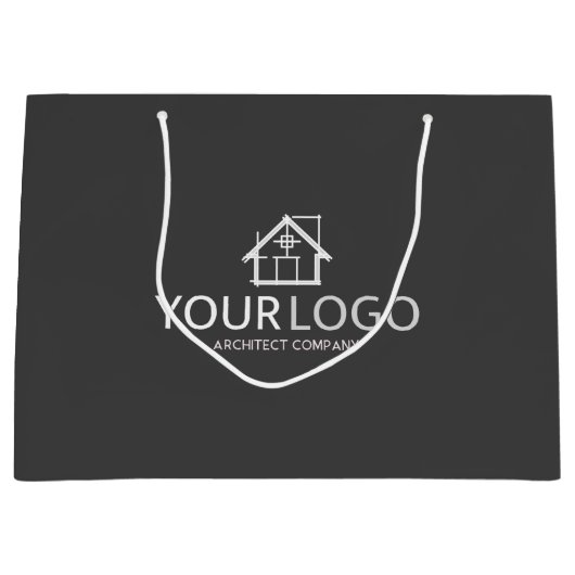 Architect会社のスタートアップ企業ロゴひな形 ラージペーパーバッグ (正面)