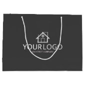 Architect会社のスタートアップ企業ロゴひな形 ラージペーパーバッグ (裏面)