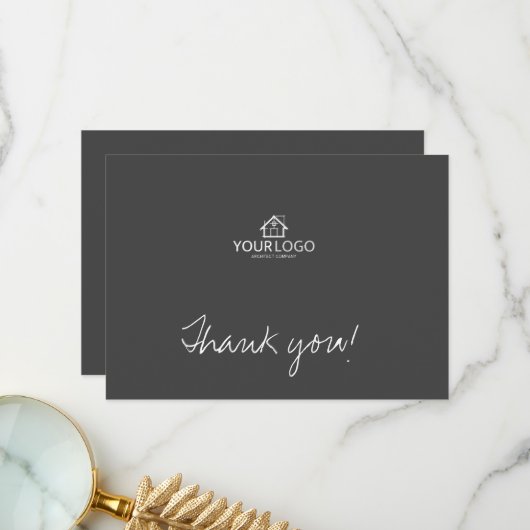 Architect会社の企業の文字ロカスタムゴ サンキューカード (正面/裏面インサイチュ)