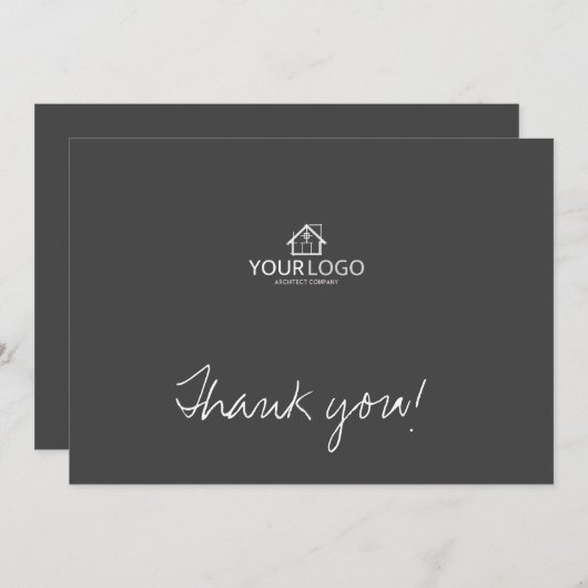 Architect会社の企業の文字ロカスタムゴ サンキューカード (正面/裏面)