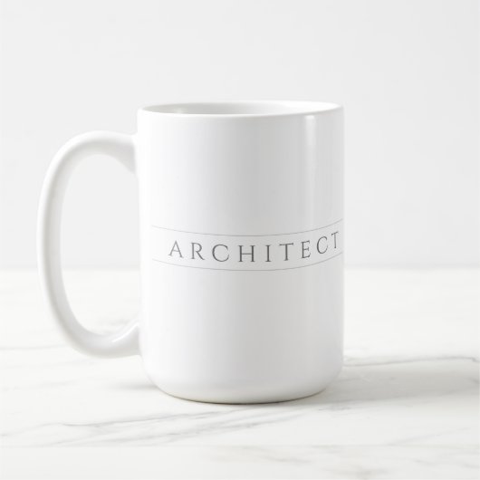ARCHITECT背の高い白いマグカップ/グレー コーヒーマグカップ (左)