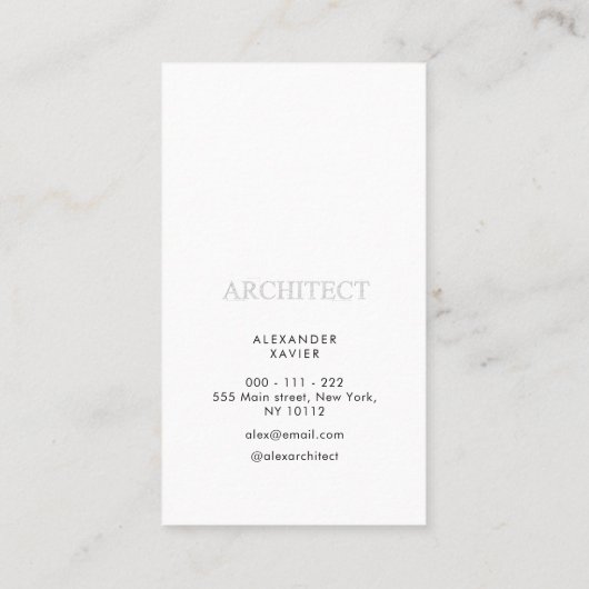 Architect モダン Black名刺 名刺 (裏面)