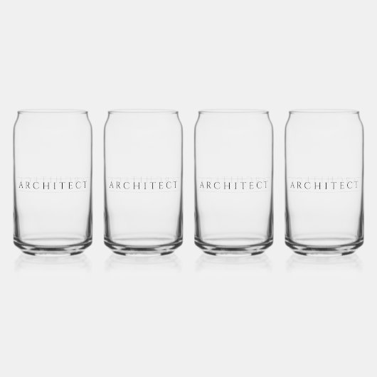 ARCHITECT 16 ozドリンクグラスセット(4) /ブラック ガラス缶 (正面)