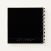 ARCHITECT 8.5インチスクエアブラックスパイラルノートブック ノートブック (裏面)