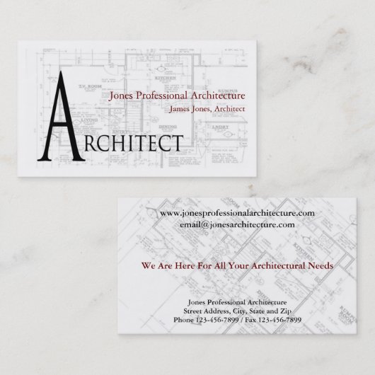 Architect Architecture Business Card 名刺 (正面/裏面)