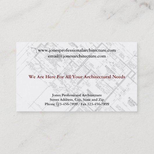 Architect Architecture Business Card 名刺 (裏面)